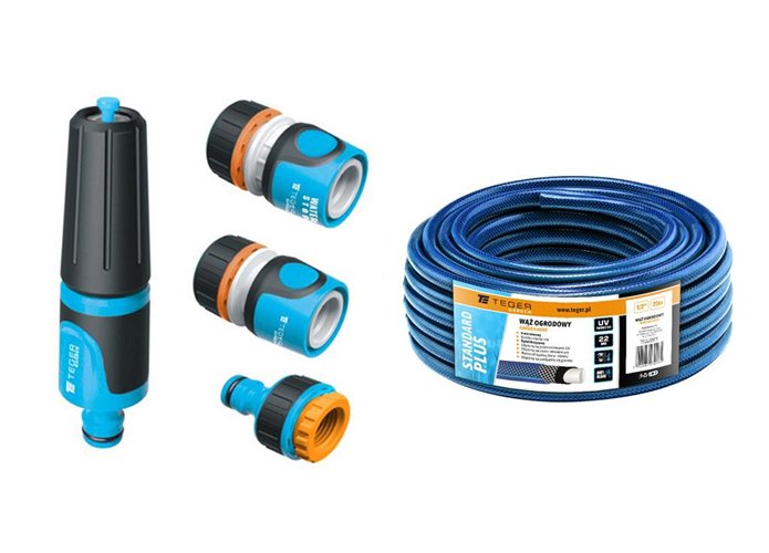 Zestaw ogrodowy 1/2" (wąż 20m. zestaw natryskowy) / TEGER