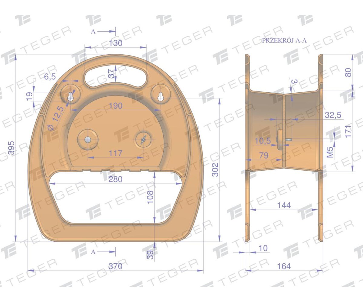 Zestaw ogrodowy 1/2" (wąż 20m. zestaw natryskowy. wieszak na wąż) / TEGER