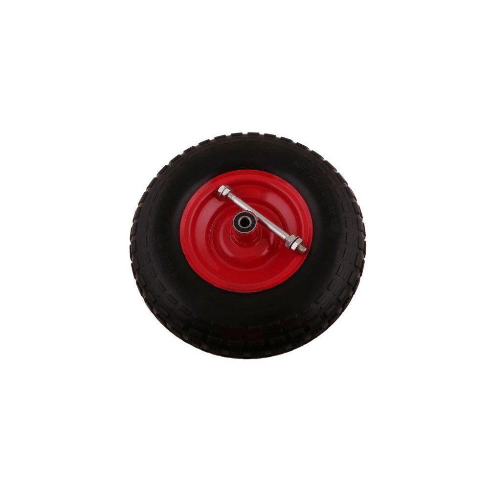 Koło do taczki kompletne elastyczne pełne 4.00-6P plus oś 12 mm