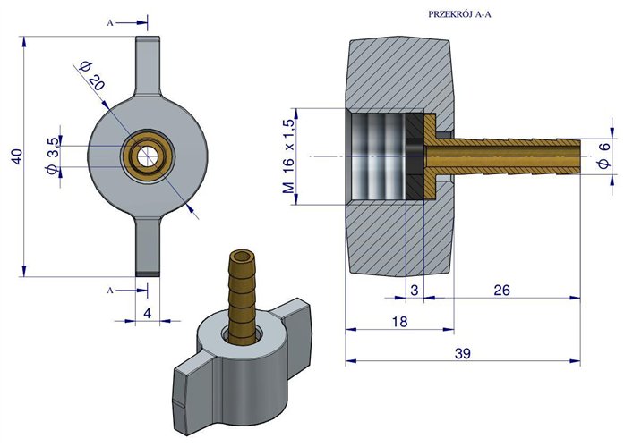 Nakrętka, motylkowa odolejacza (końcówka do pompowania) sprzedawane po 10
