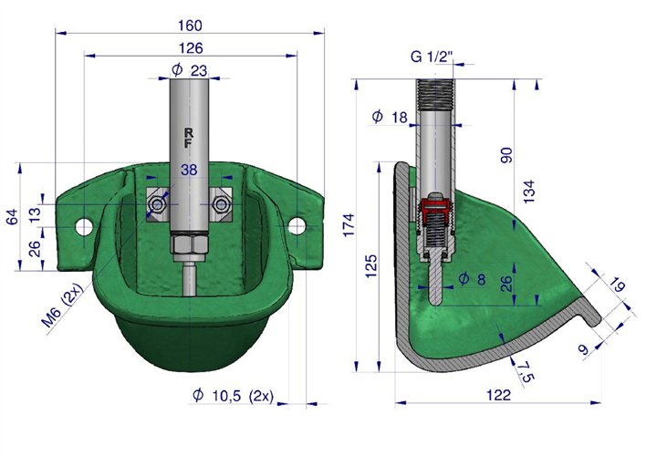 Poidło miskowe żeliwne dla warchlaków ROYAL FARM ( pakowane po 12 )