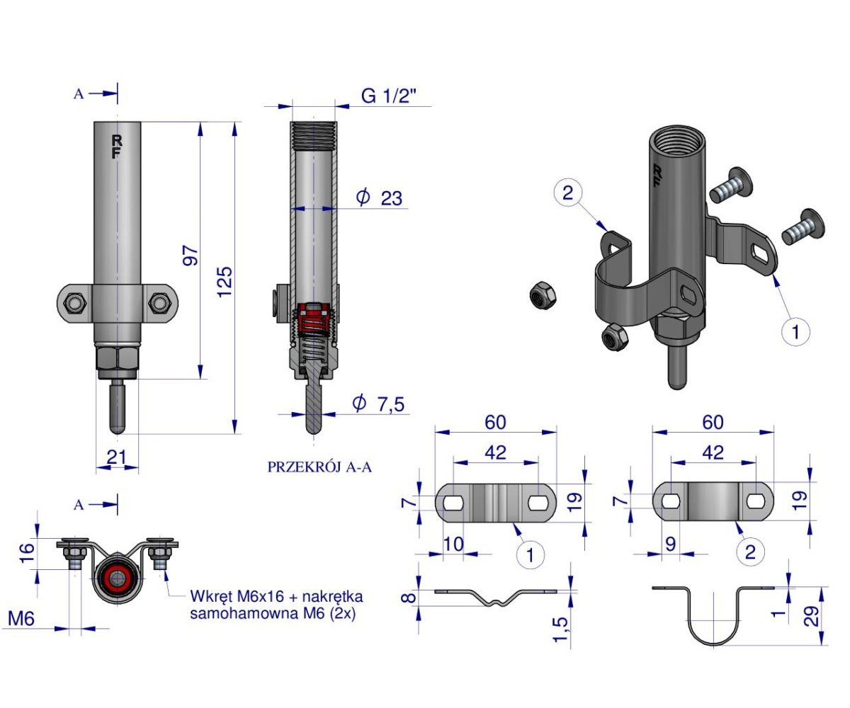 Smoczek do poideł ze stali nierdzewnej ROYAL FARM