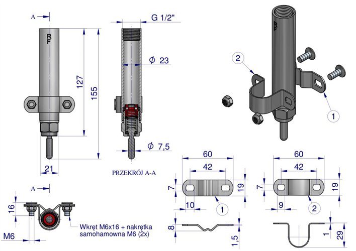 Smoczek do poideł ze stali nierdzewnej XL ROYAL FARM