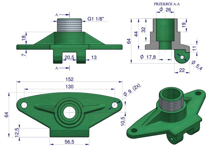 Korpus poidła RF-20908101 RF-20908106 ROYAL FARM