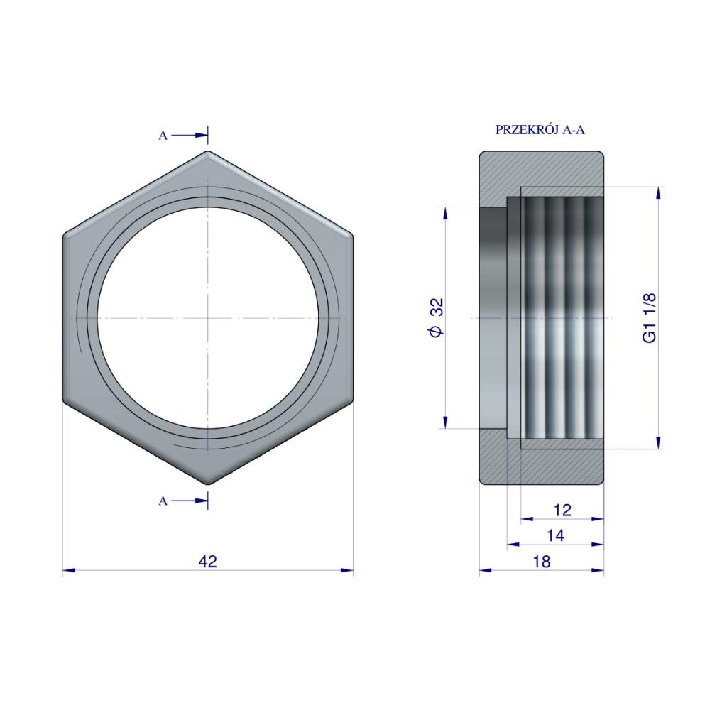 Nakrętka korpusu poidła RF-20908101 RF-20908106 ROYAL FARM ( sprzedawane po 10 )