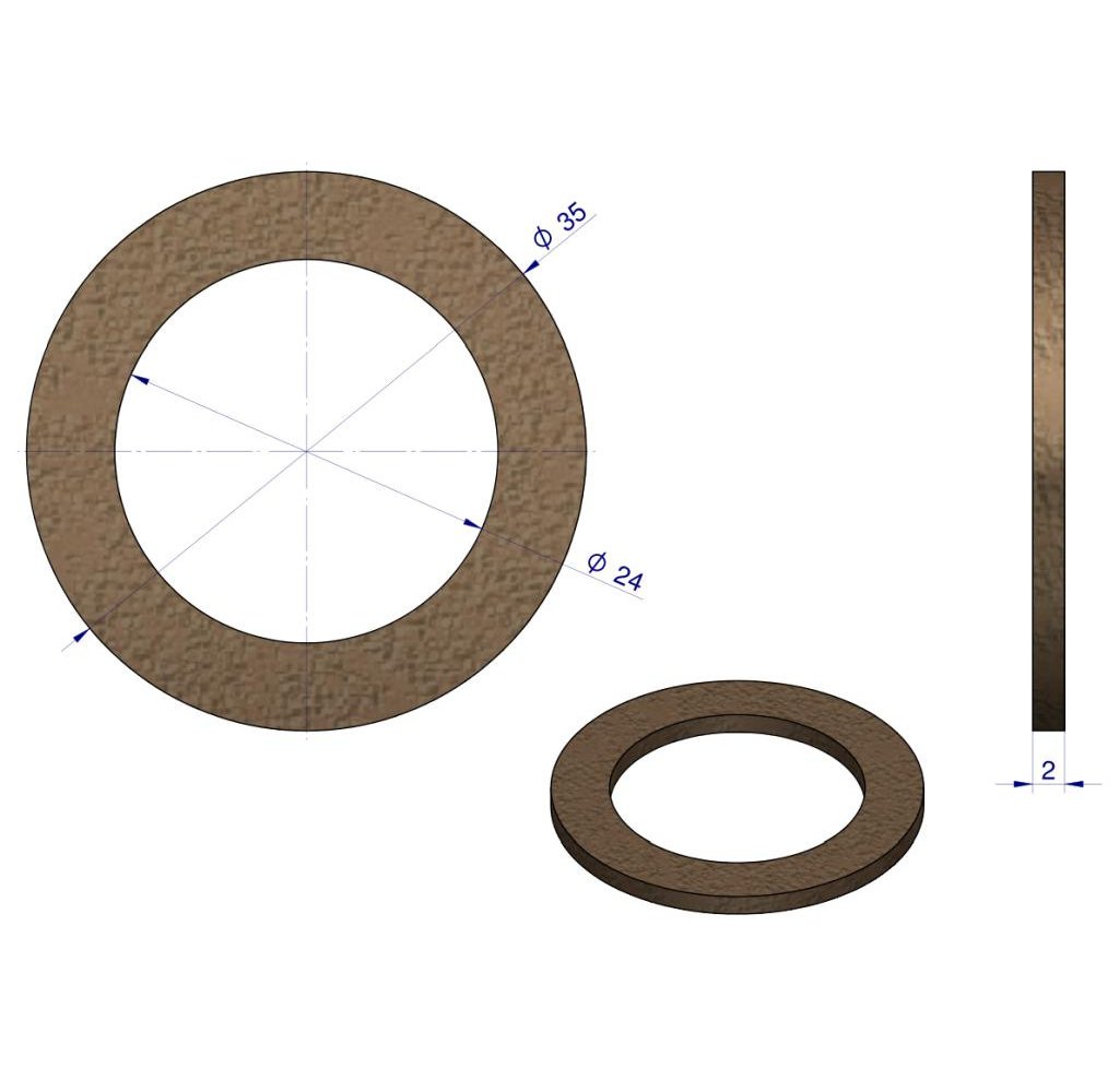 Uszczelka fibrowa zaworu poidła RF-20908101 RF-20908106 ROYAL FARM ( sprzedawane po 20 )