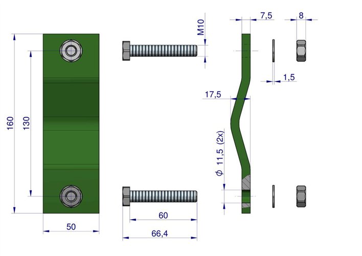 Obejma kompletna poidła 50x8 RF-20908101 RF-20908106 ROYAL FARM ( sprzedawane po 5 )
