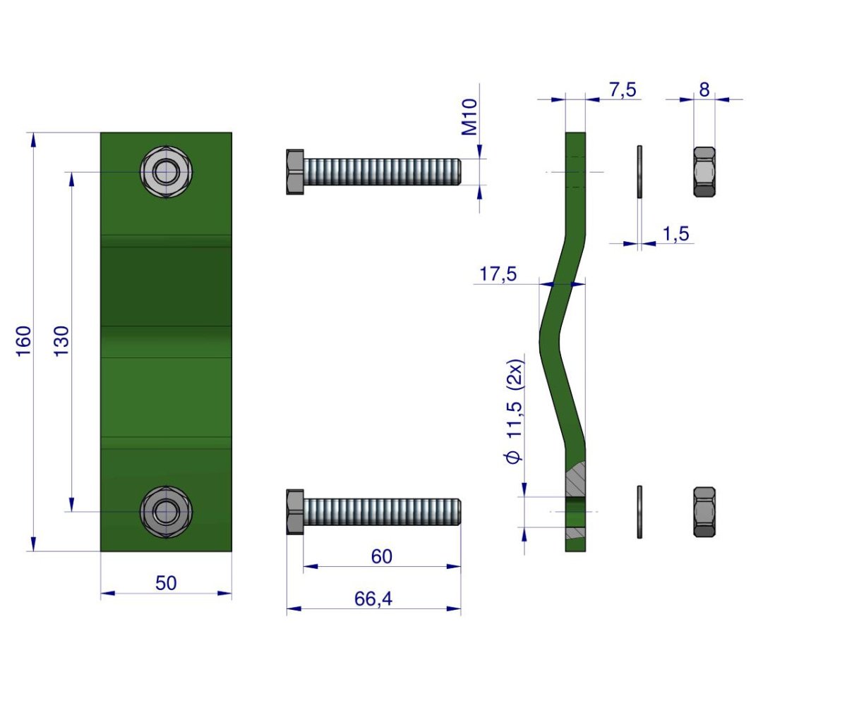 Obejma kompletna poidła 50x8 RF-20908101 RF-20908106 ROYAL FARM ( sprzedawane po 5 )