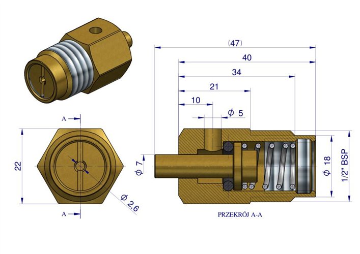 Zawór kompletny poidła RF-20908105 ROYAL FARM ( sprzedawane po 5 )
