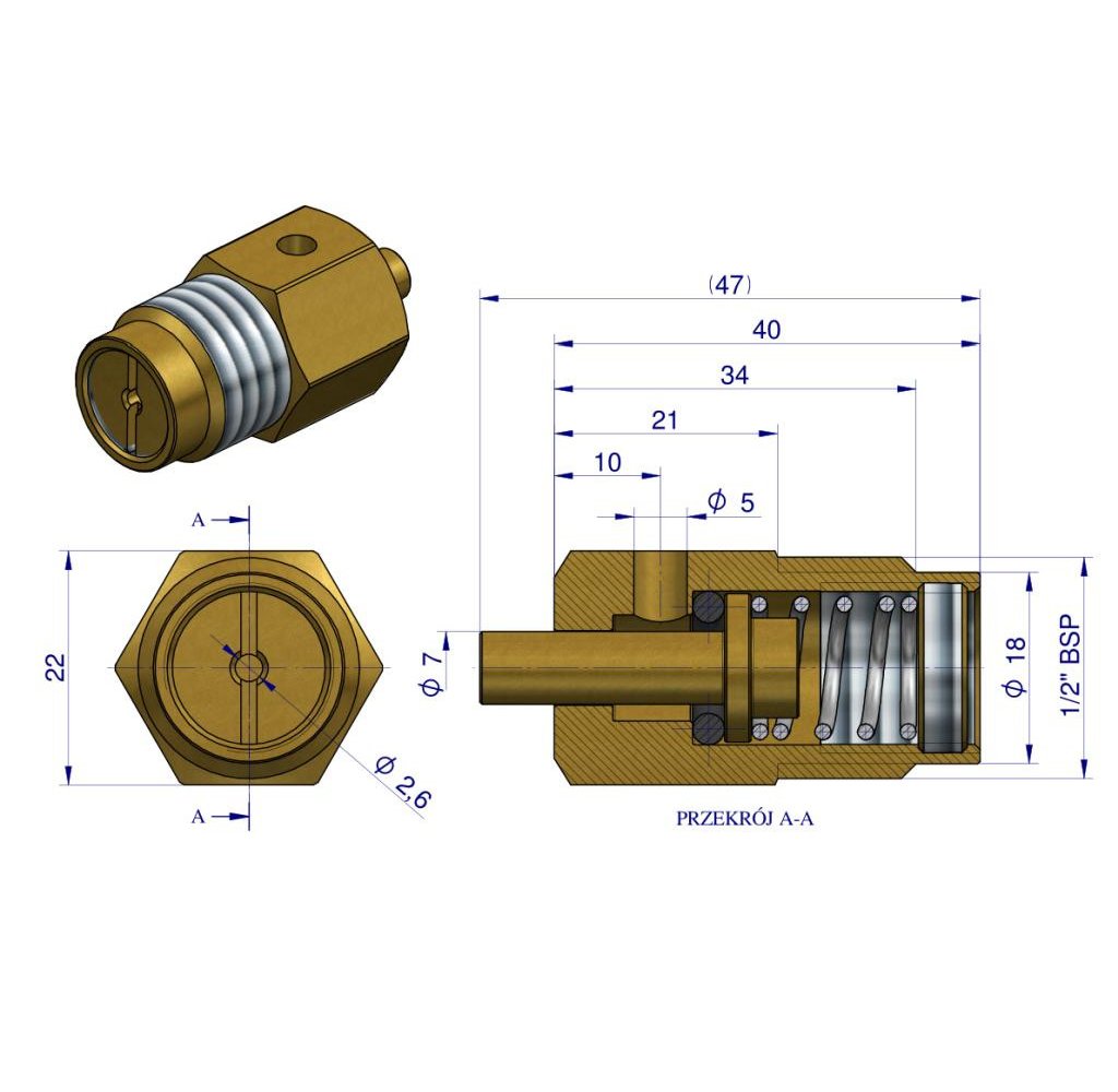 Zawór kompletny poidła RF-20908105 ROYAL FARM ( sprzedawane po 5 )