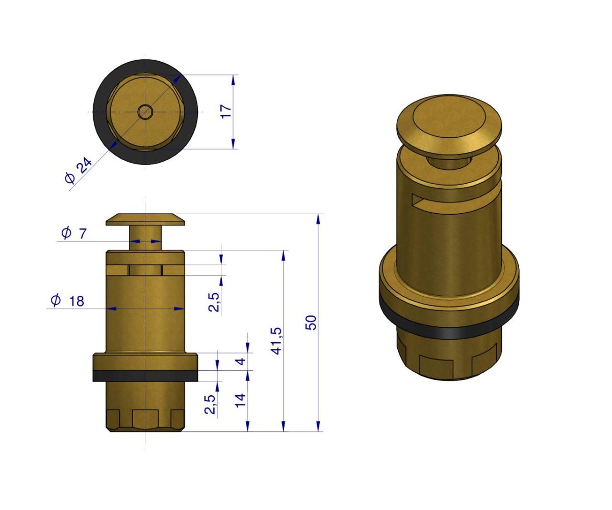 Zawór kompletny poidła RF-20909015 RF-20909025 ROYAL FARM ( sprzedawane po 10 )