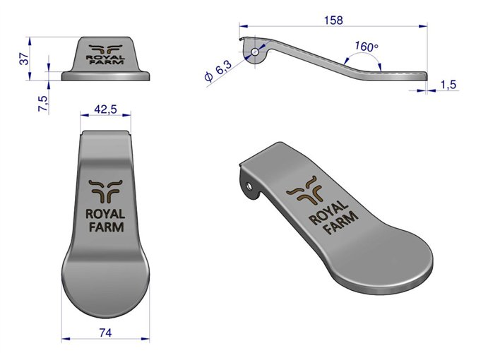 Język ze stali nierdzewnej poidła RF-20909015 RF-20909025 ROYAL FARM