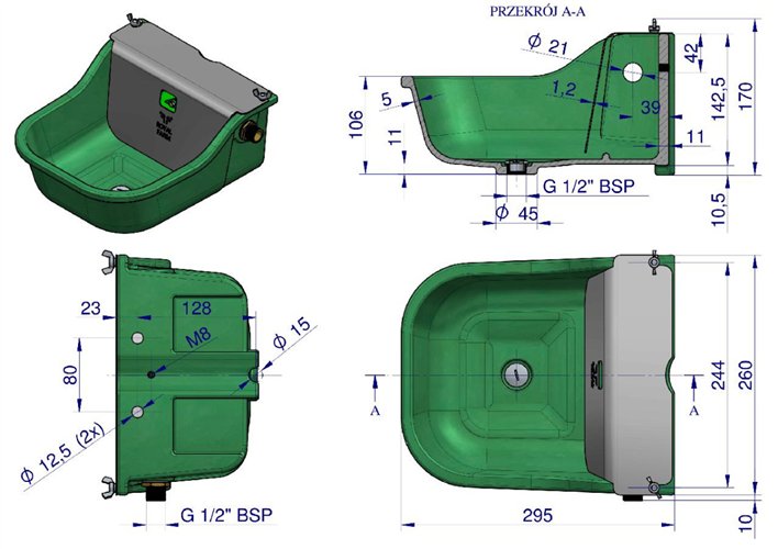 Poidło z pływakiem dla koni ROYAL FARM