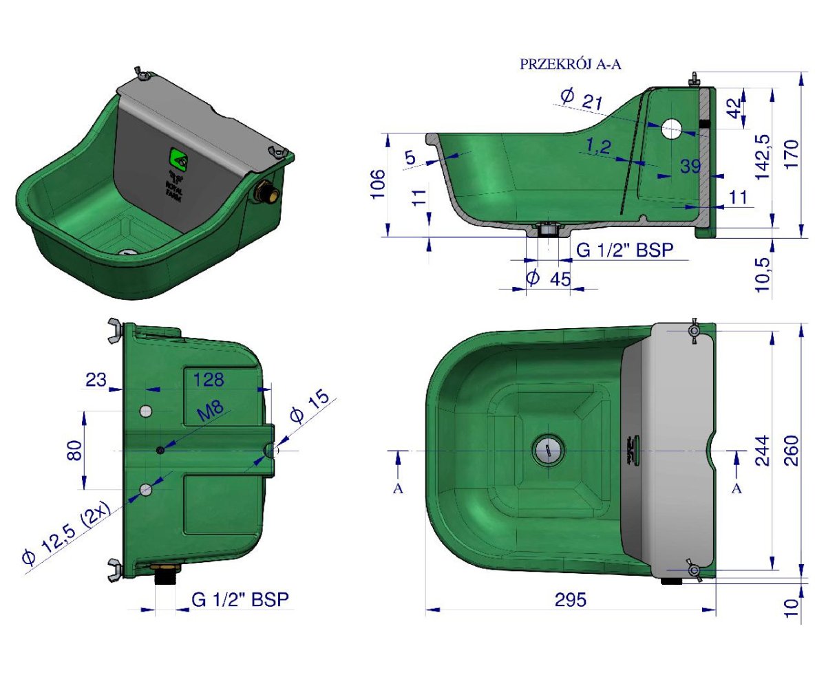 Poidło z pływakiem dla koni ROYAL FARM