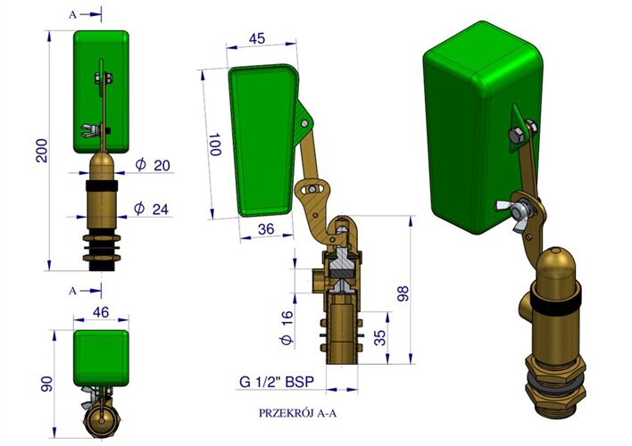 Pływak kompletny poidła RF-20909180 ROYAL FARM