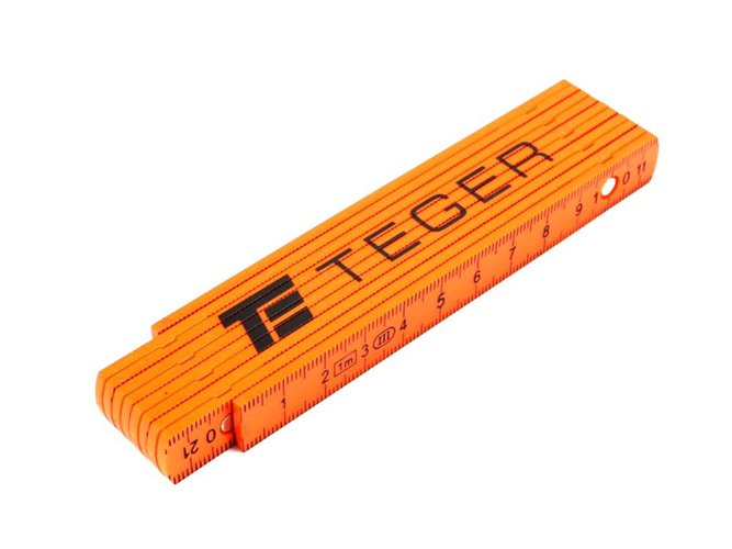 Miara składana 1m z tworzywa w displayu TEGER sprzedawana po 20 szt