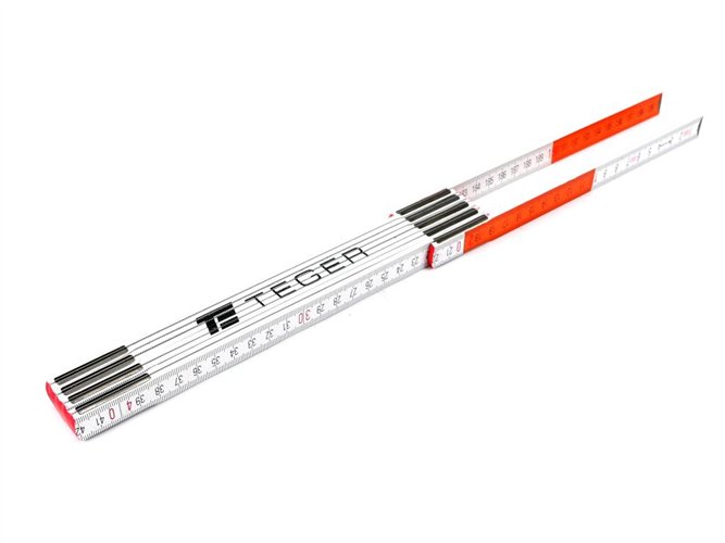 Miara składana 2m drewniana w displayu TEGER sprzedawana po 12 szt