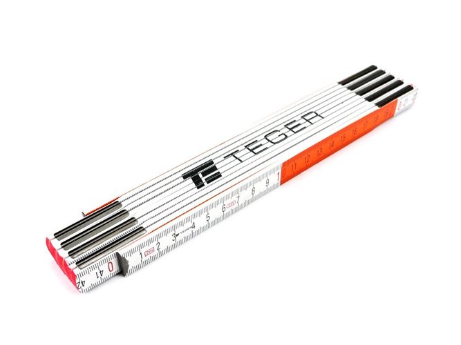 Miara składana 2m drewniana w displayu TEGER sprzedawana po 12 szt