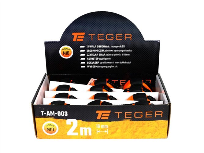Miara stalowa rozwijana 2m 16mm TEGER