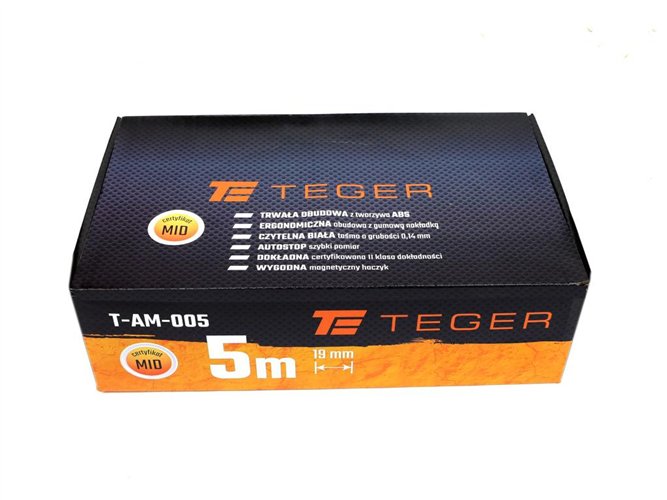 Miara stalowa rozwijana 5m 19mm TEGER