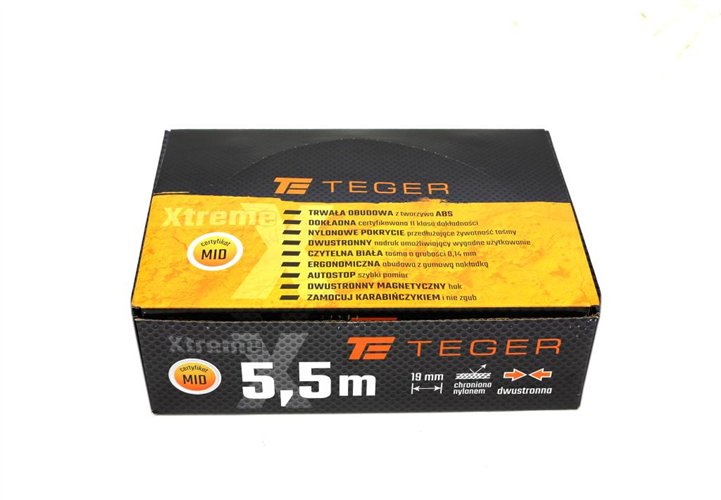 Miara stalowa dwustronna rozwijana 5.5m 19mm TEGER