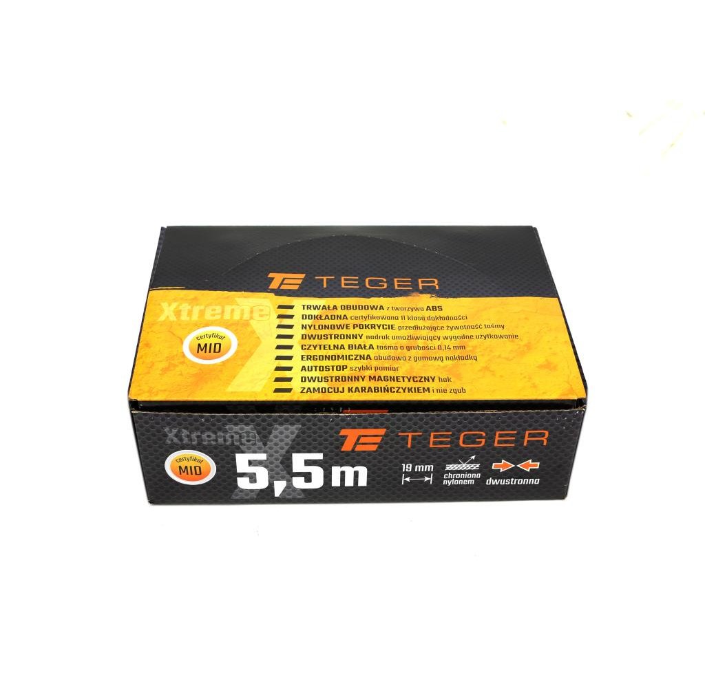 Miara stalowa dwustronna rozwijana 5.5m 19mm TEGER