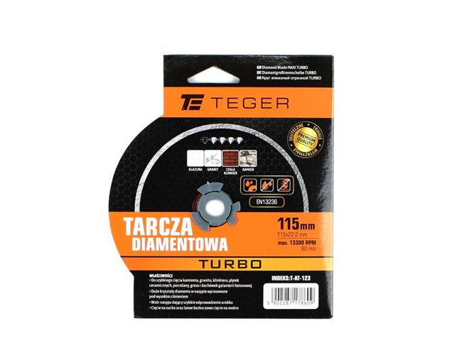 Tarcza diamentowa TURBO 115x22.23 mm TEGER