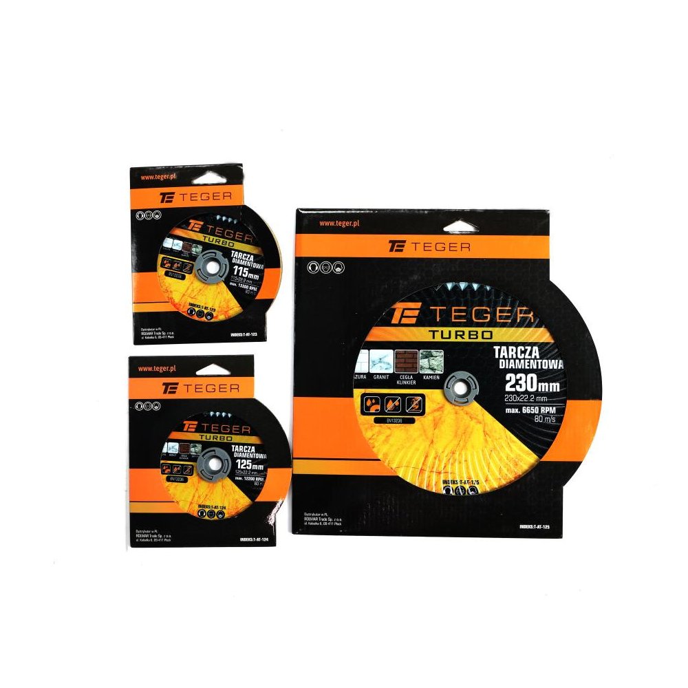 Tarcza diamentowa TURBO 115x22.23 mm TEGER