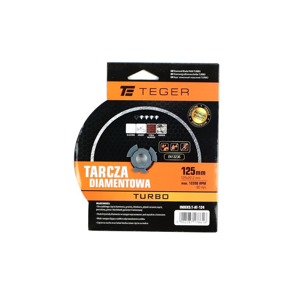Tarcza diamentowa TURBO 125x22.23 mm TEGER