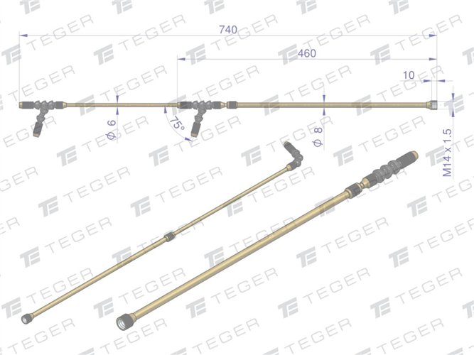 Regulowana lanca teleskopowa do opryskiwacza ciśnieniowego 5/8/10L TEGER