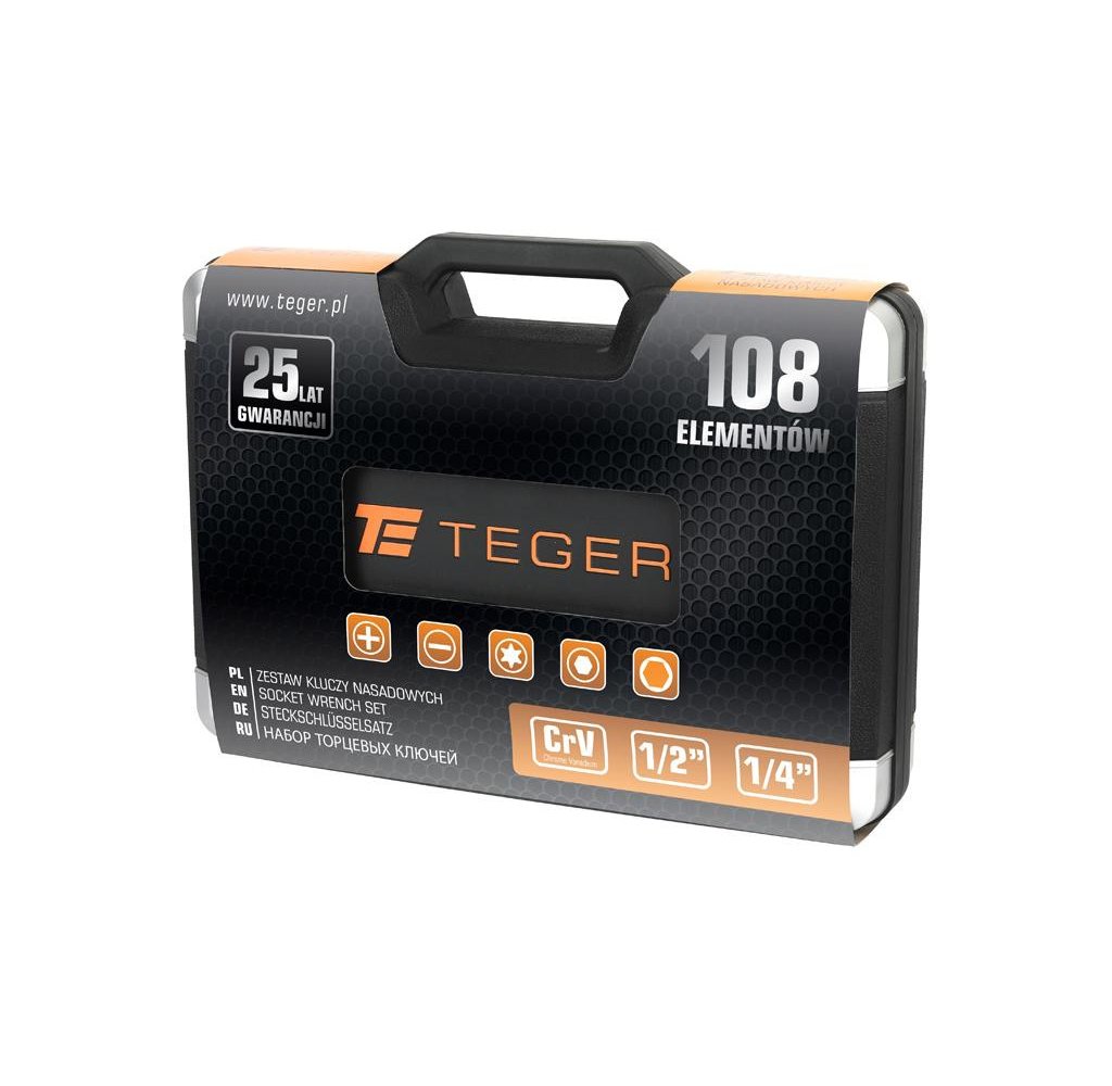 Zestaw kluczy nasadowych 108 szt / TEGER