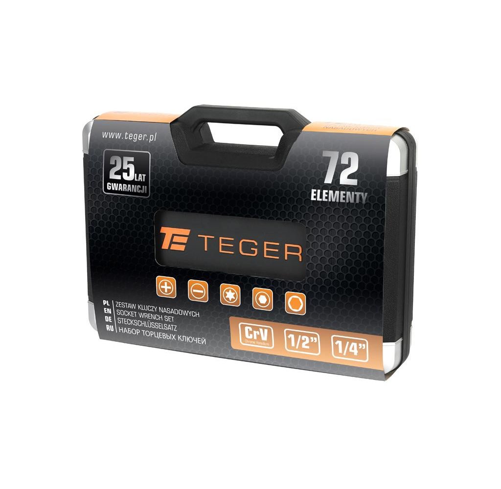 Zestaw kluczy nasadowych 72 szt / TEGER