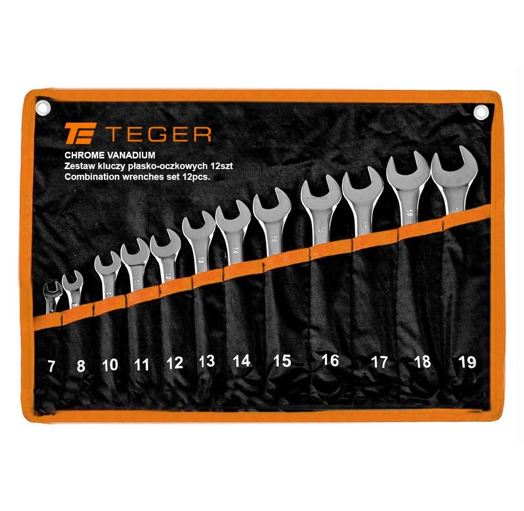 Zestaw kluczy płasko-oczkowych 12 szt / TEGER