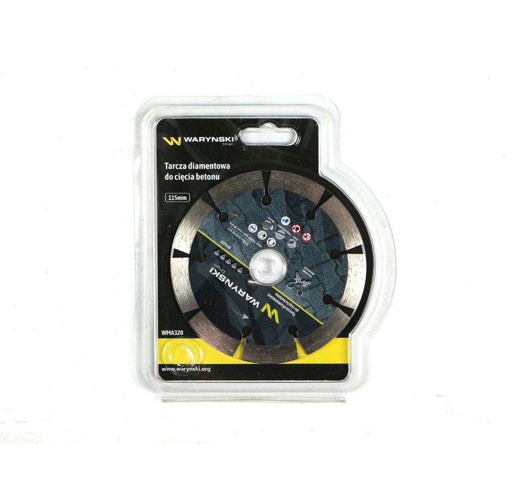 Tarcza diamentowa segmentowa 115x22.23 mm do cięcia betonu Waryński