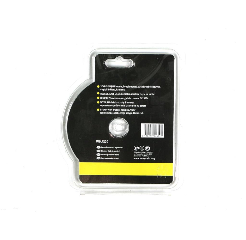 Tarcza diamentowa segmentowa 115x22.23 mm do cięcia betonu Waryński