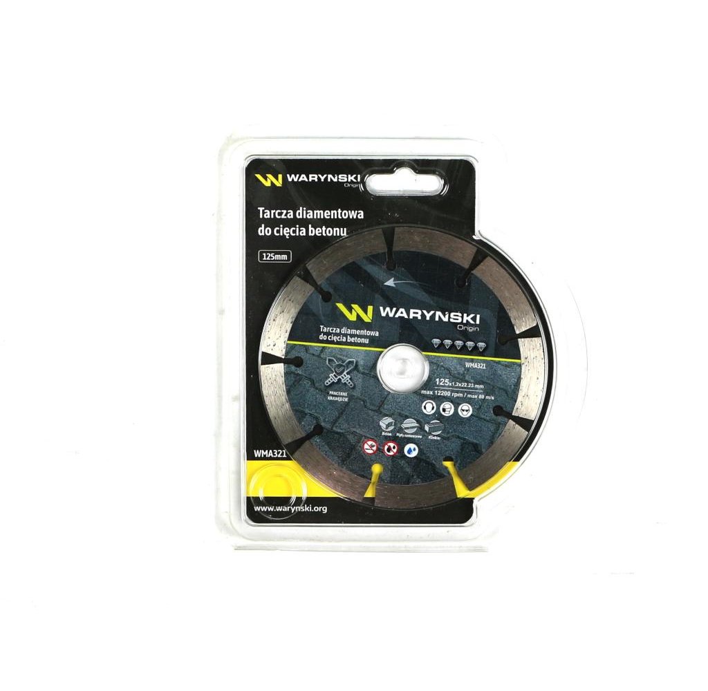 Tarcza diamentowa segmentowa 125x22.23 mm do cięcia betonu Waryński