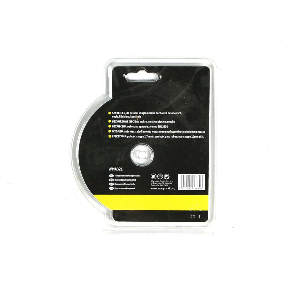 Tarcza diamentowa segmentowa 125x22.23 mm do cięcia betonu Waryński