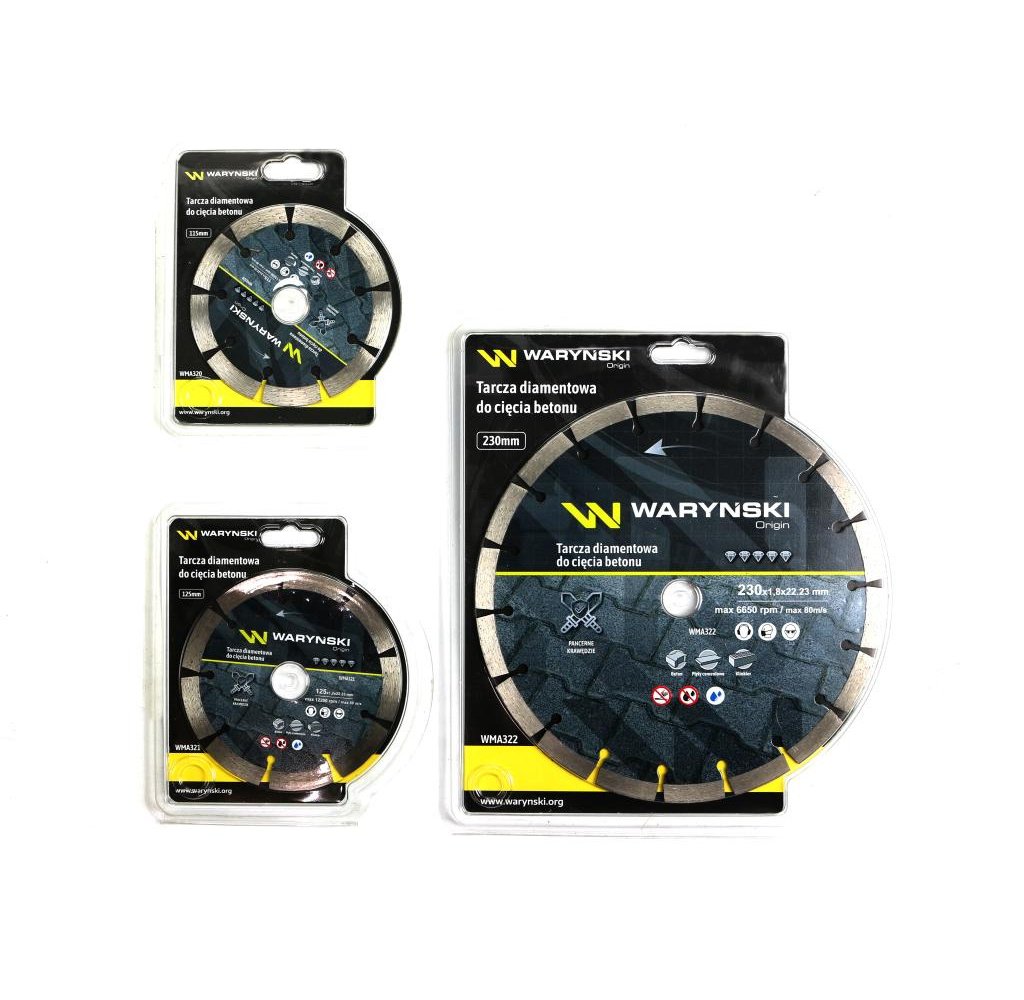 Tarcza diamentowa segmentowa 230x22.23 mm do cięcia betonu Waryński