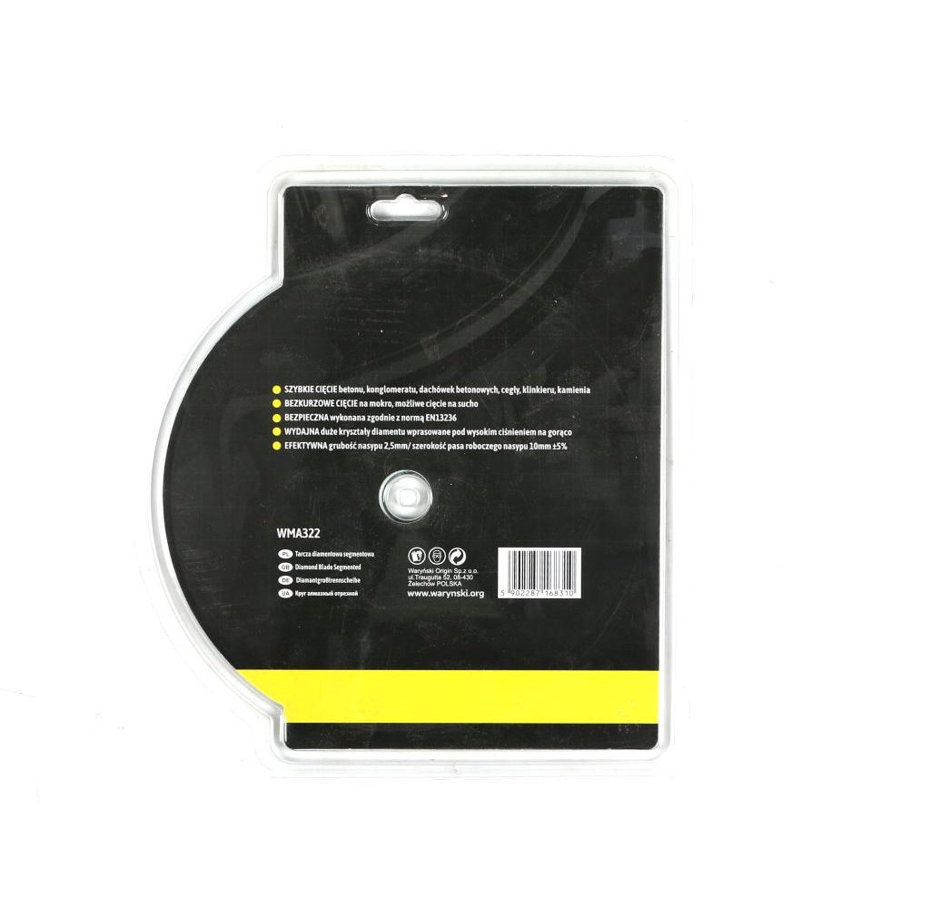 Tarcza diamentowa segmentowa 230x22.23 mm do cięcia betonu Waryński