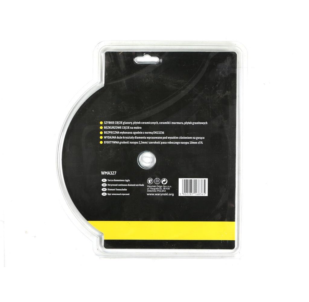 Tarcza diamentowa do cięcia na mokro pełna 230x25.4/22.23 mm Waryński