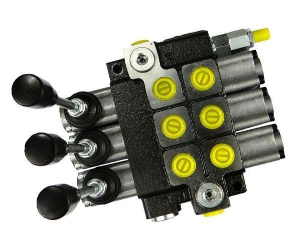 Rozdzielacz hydrauliczny 3-sekcyjny max przepływ 40L z zatrzaskami Waryński