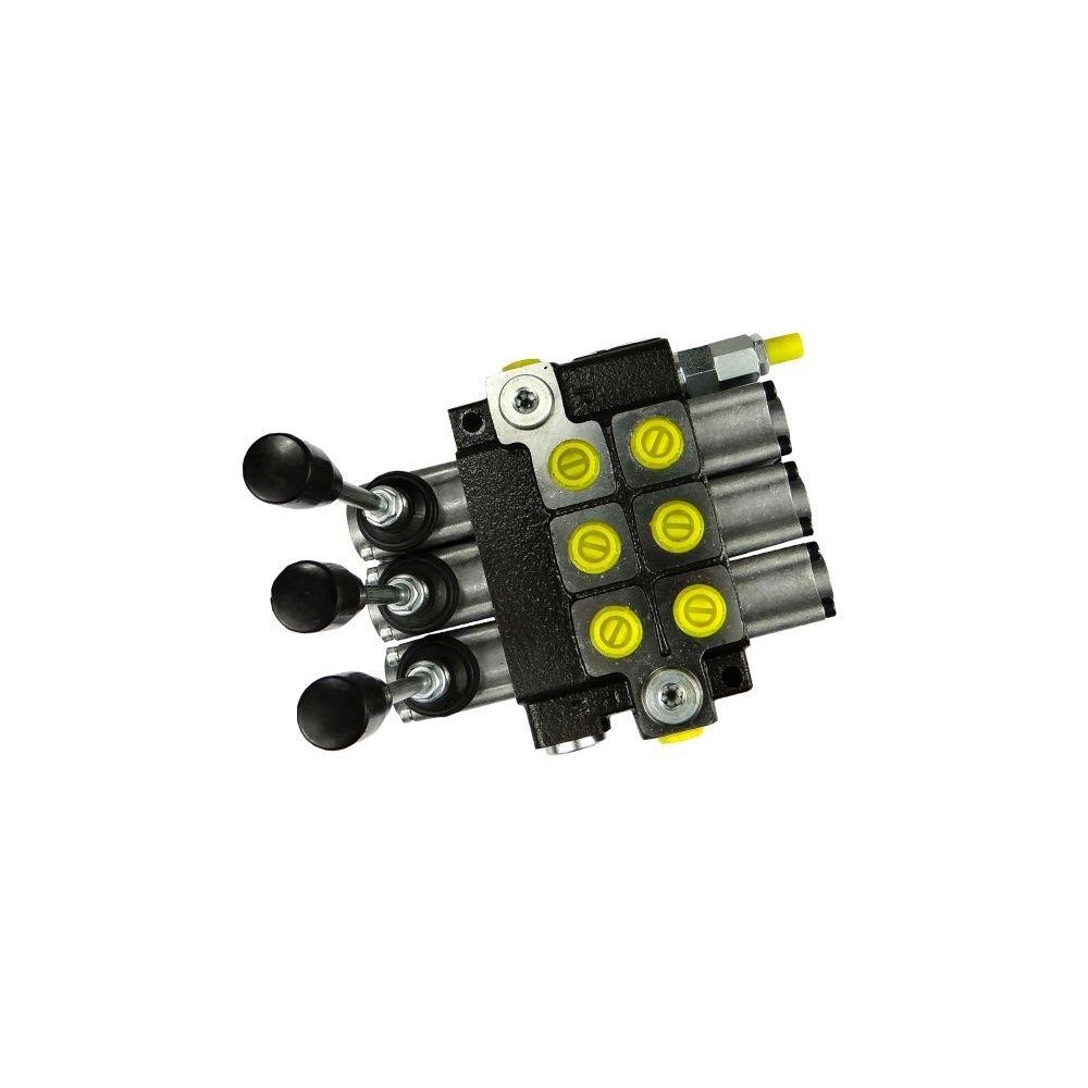 Rozdzielacz hydrauliczny 3-sekcyjny max przepływ 40L z zatrzaskami Waryński