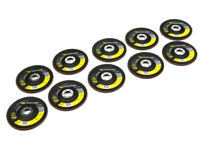 Tarcza do szlifierki 125 mm lamelkowa z elektrokorundem GR60 (sprzedawana po 10 szt.) Waryński