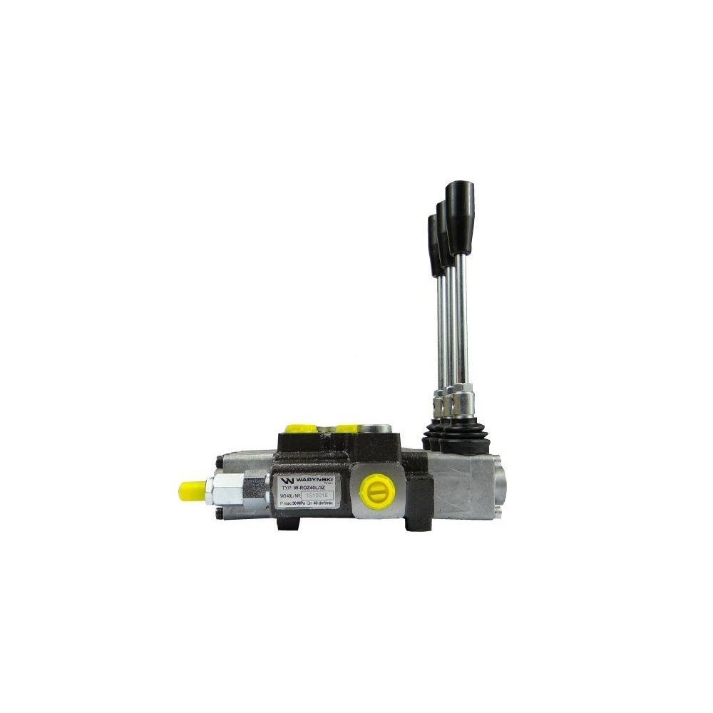 Rozdzielacz hydrauliczny 3-sekcyjny max przepływ 40L z zatrzaskami Waryński