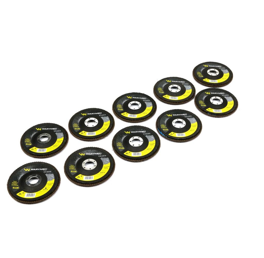 Tarcza do szlifierki 125 mm lamelkowa z elektrokorundem GR120 (sprzedawana po 10 szt.) Waryński
