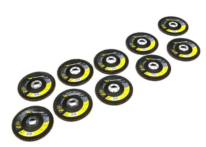 Tarcza do szlifierki 125 mm lamelkowa. cyrkonowa GR40 (sprzedawana po 10 szt.) Waryński