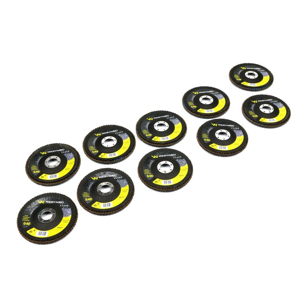 Tarcza do szlifierki 125 mm lamelkowa. cyrkonowa GR40 (sprzedawana po 10 szt.) Waryński