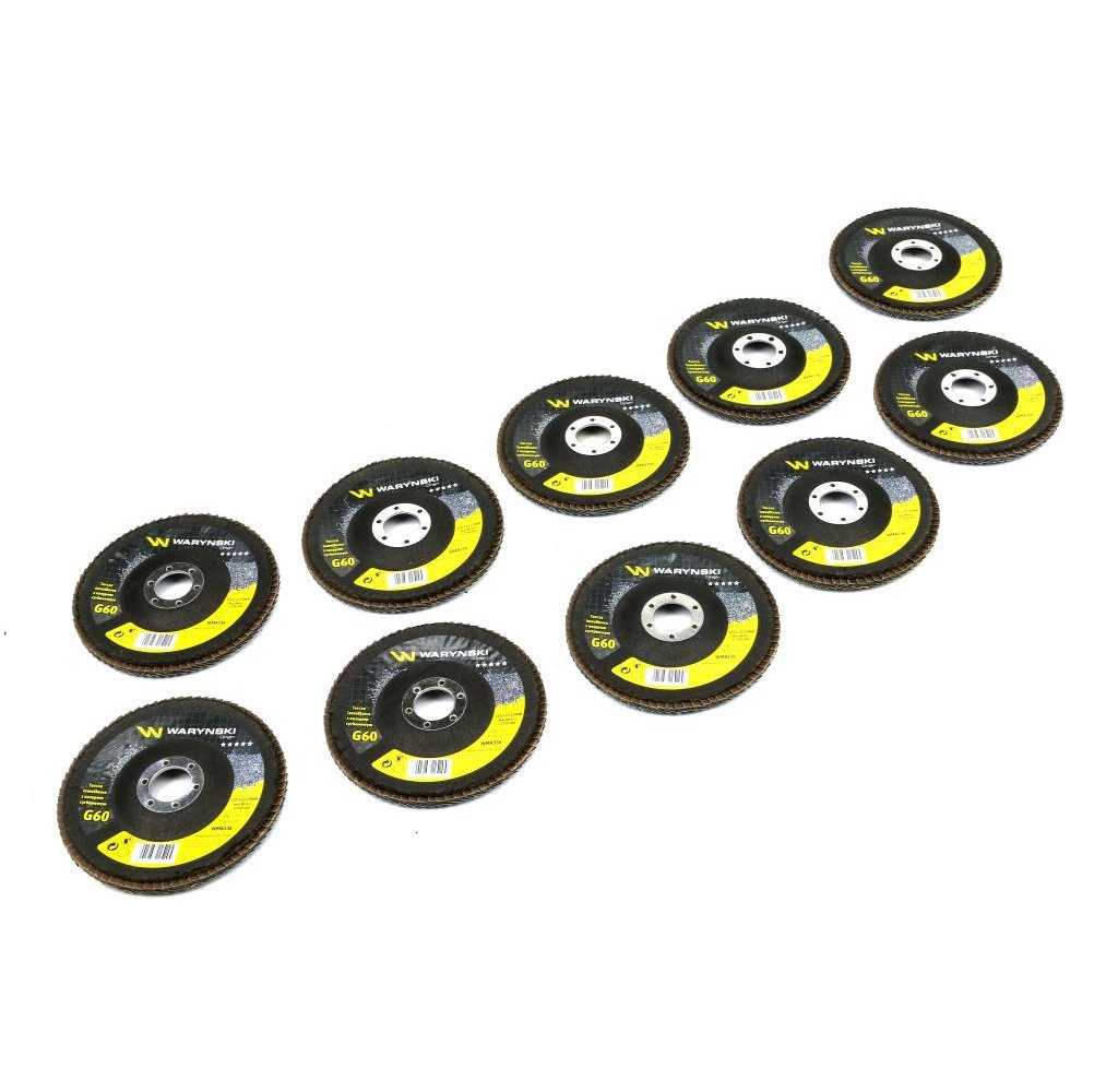 Tarcza do szlifierki 125 mm lamelkowa. cyrkonowa GR60 (sprzedawana po 10 szt.) Waryński