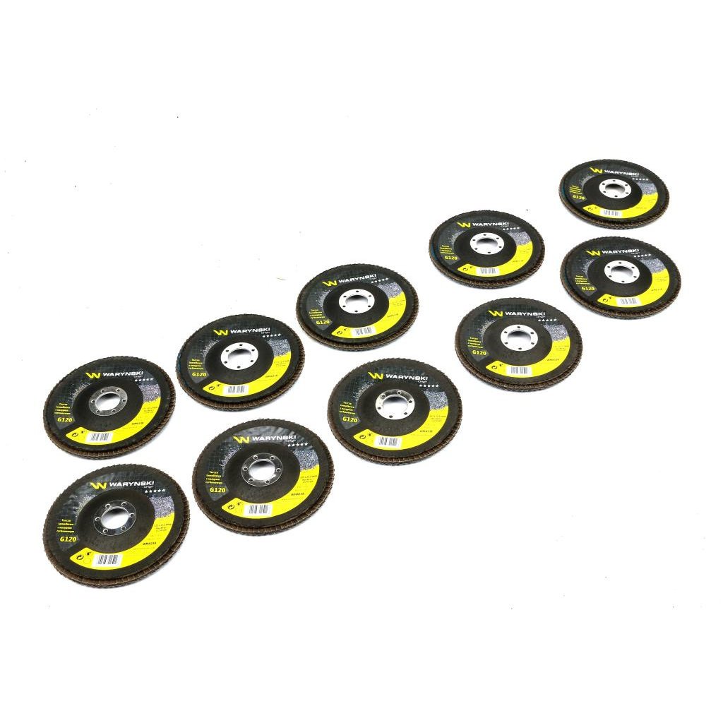 Tarcza do szlifierki 125 mm lamelkowa. cyrkonowa GR120 (sprzedawana po 10 szt.) Waryński