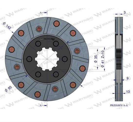 Tarcza hamulcowa 3134666R93 CASE. Waryński